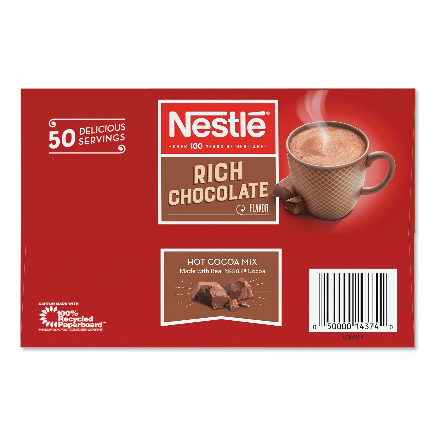 Nestle Hot Cocoa Mix, Rich Chocolate, .71oz, 50/Box (25485)