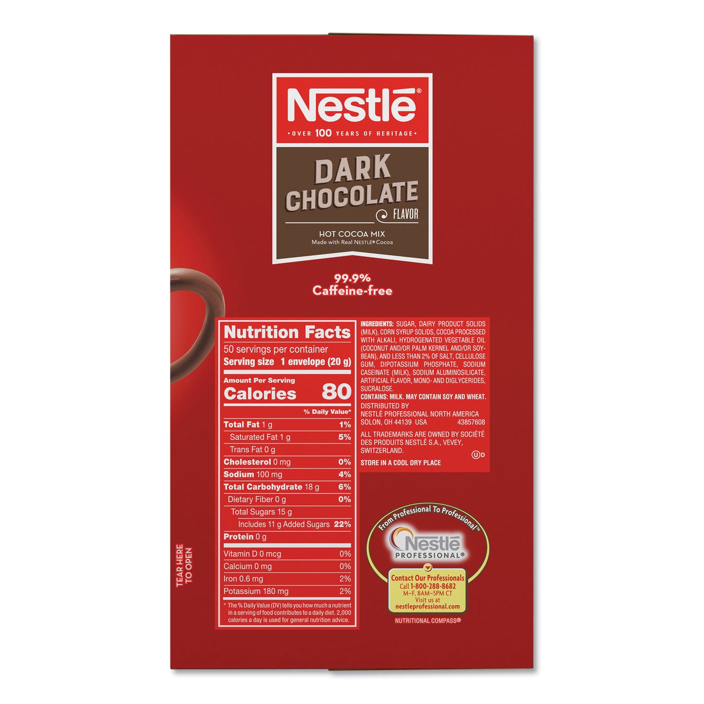 Nestle Hot Cocoa Mix, Dark Chocolate, 0.71 oz, 50/Box (70060)