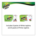 Bounty Quilted Napkins, 1-Ply, 12 1/10 x 12, Assorted - Print or White, 200/Pack (34885)