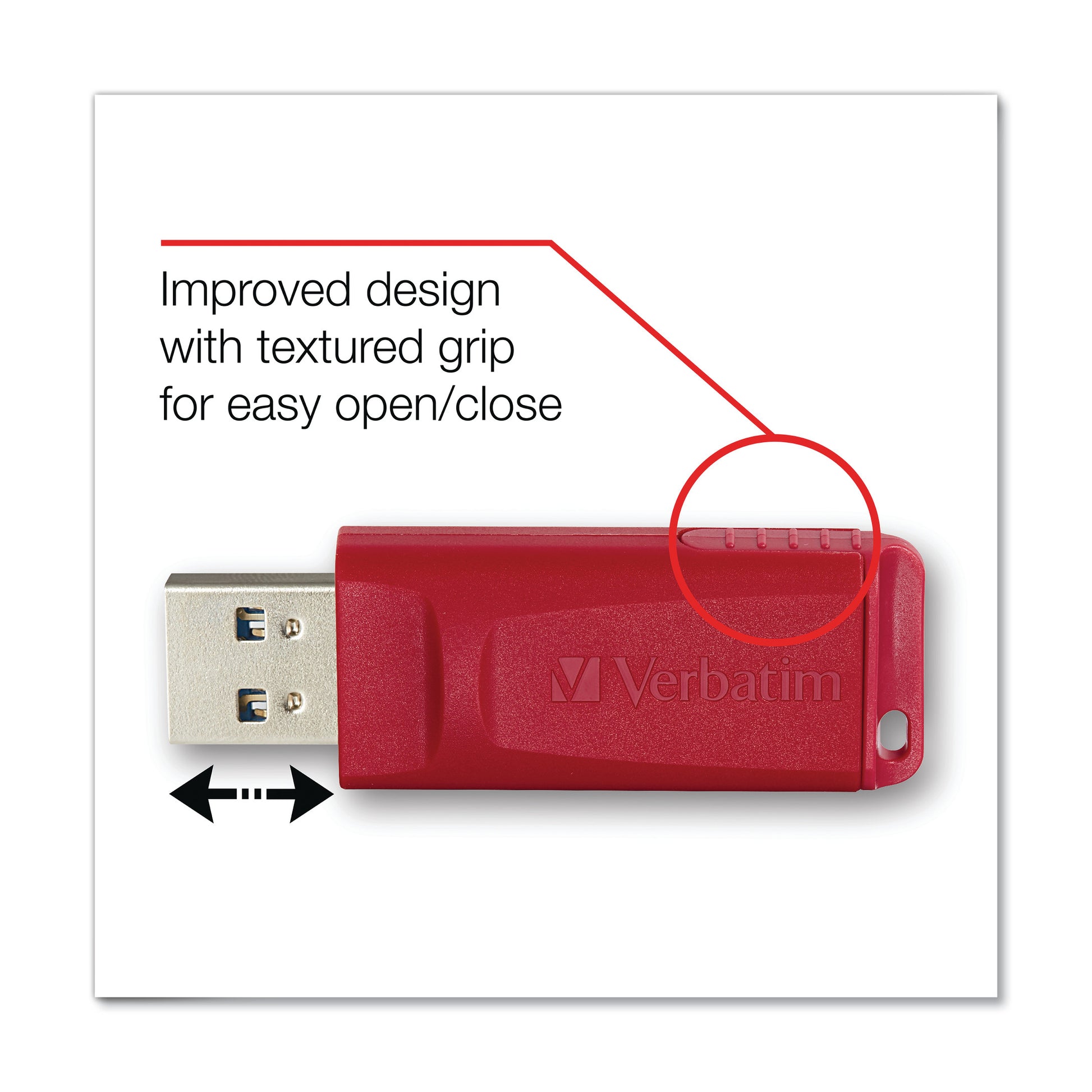 Verbatim Store 'n' Go USB Flash Drive, 8 GB, Red (95507)