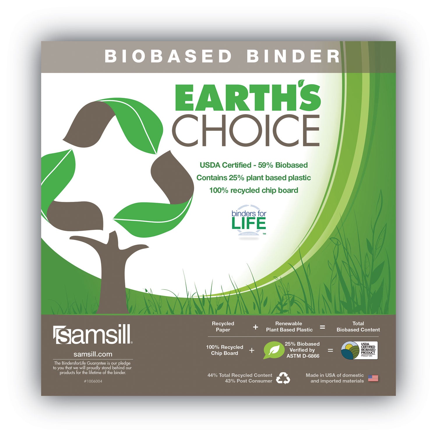 Samsill Earth's Choice Plant-Based BOHO D-Ring View Binders, 1" Capacity, 11 x 8.5, Indigo, 2/Pack (U69341)