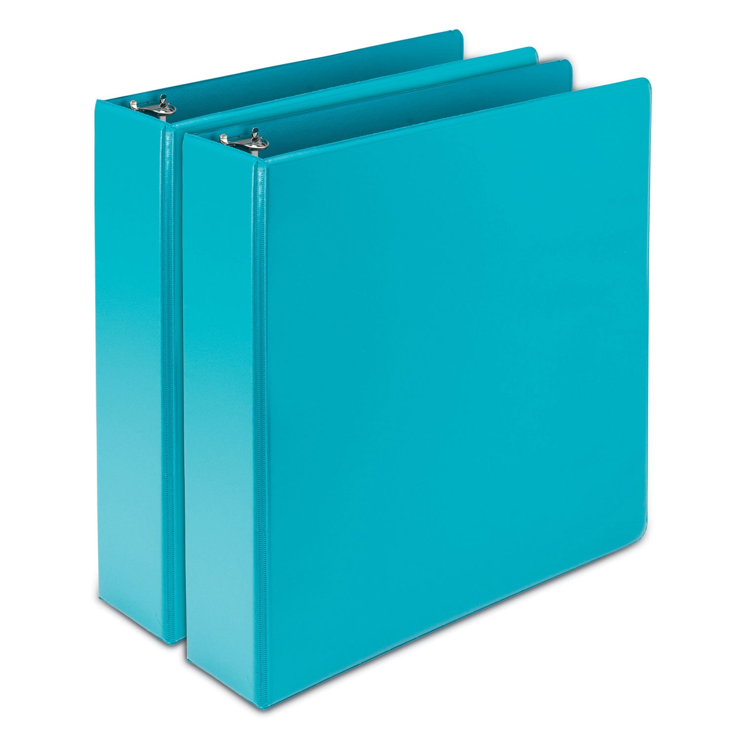 Samsill Earths Choice Plant-Based Durable Fashion View Binder, 3 Rings, 2" Capacity, 11 x 8.5, Turquoise, 2/Pack (U86677)