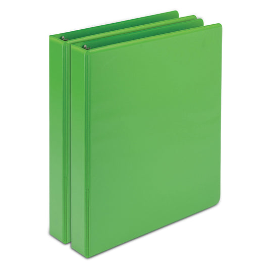 Samsill Earths Choice Plant-Based Durable Fashion View Binder, 3 Rings, 1" Capacity, 11 x 8.5, Lime, 2/Pack (U86378)