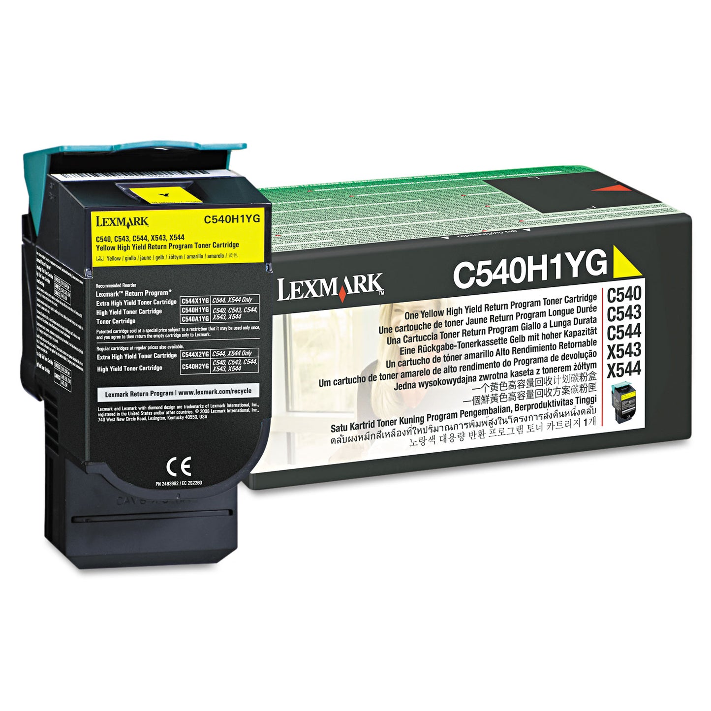 Lexmark C540H1YG Return Program High-Yield Toner, 2,000 Page-Yield, Yellow