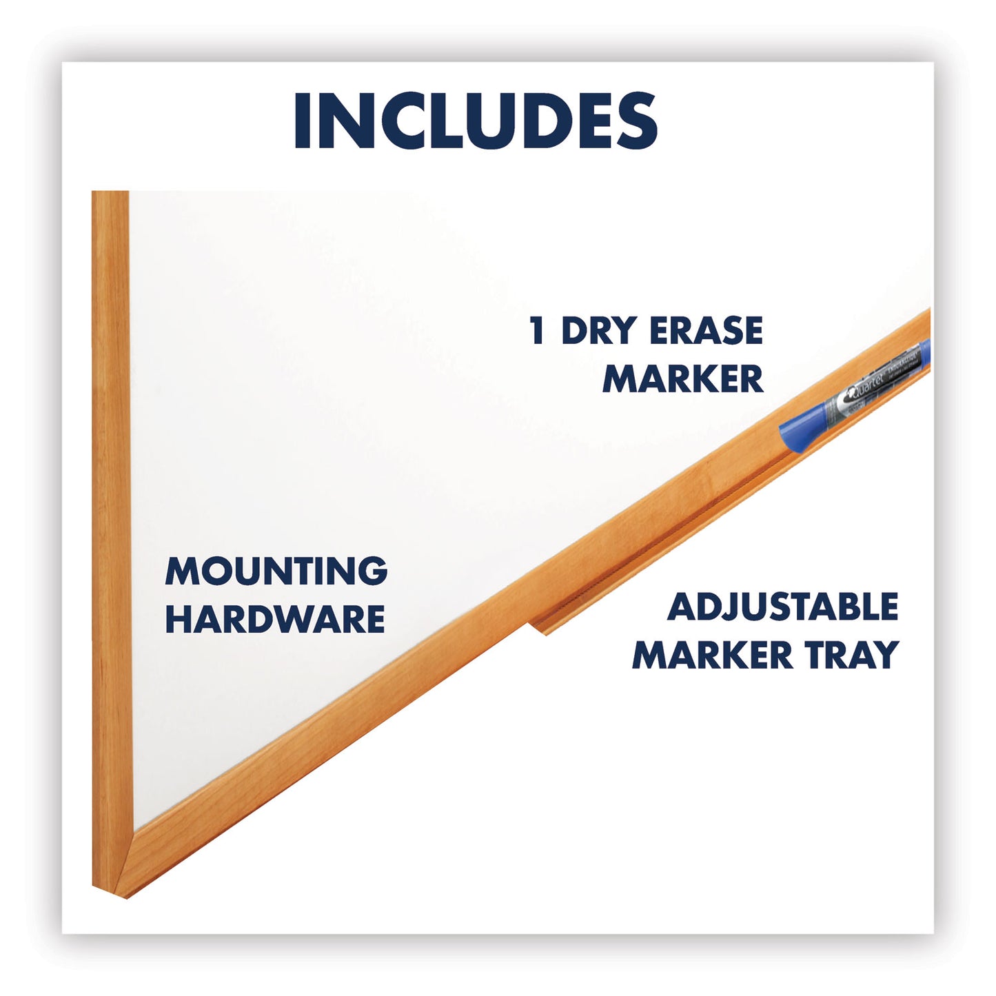 Quartet Classic Series Total Erase Dry Erase Boards, 36 x 24, White Surface, Oak Fiberboard Frame (S573)