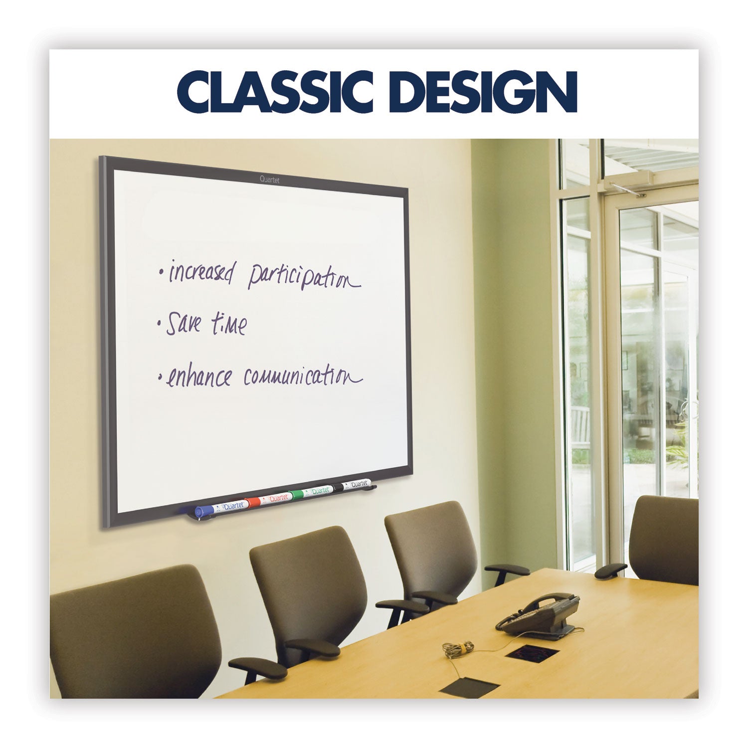 Quartet Classic Series Nano-Clean Dry Erase Board, 36 x 24, White Surface, Black Aluminum Frame (SM533B)