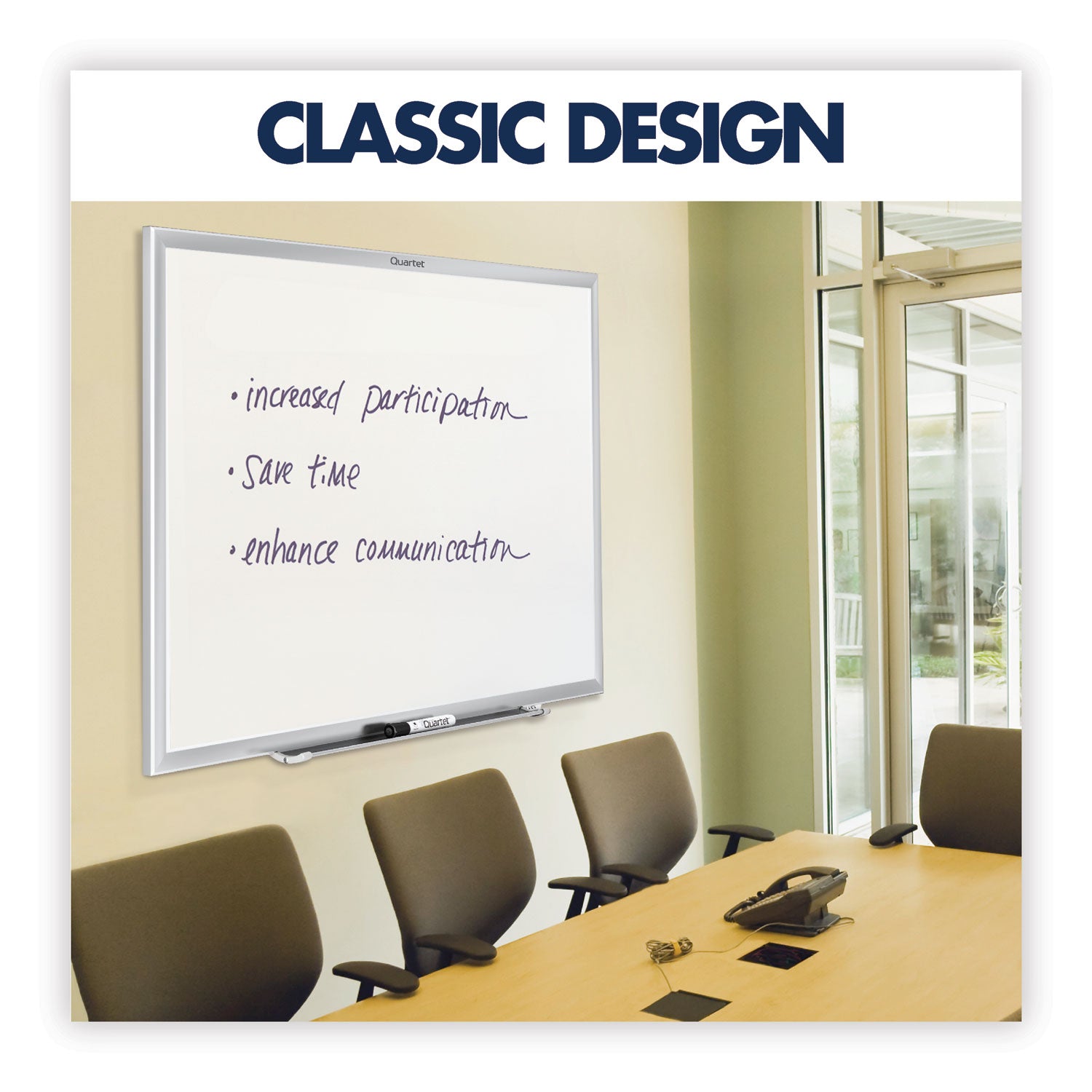 Quartet Classic Series Nano-Clean Dry Erase Board, 24 x 18, White Surface, Silver Aluminum Frame (SM531)