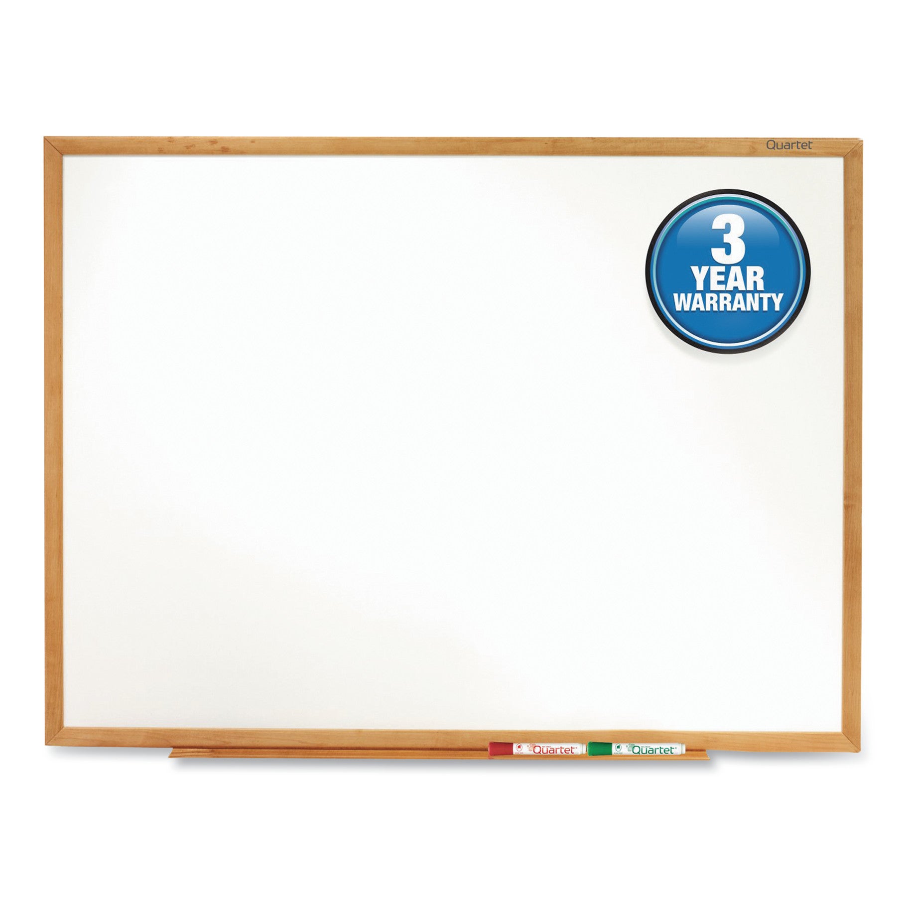 Quartet Classic Series Total Erase Dry Erase Boards, 36 x 24, White Surface, Oak Fiberboard Frame (S573)