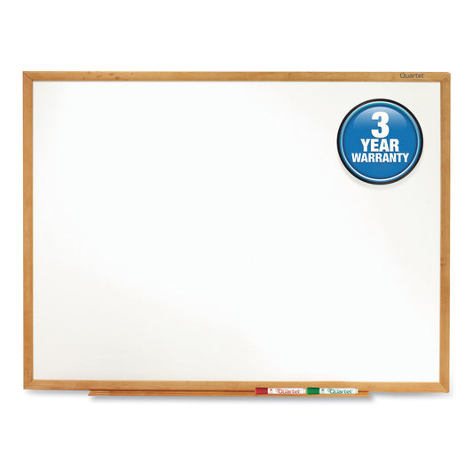 Quartet Classic Series Total Erase Dry Erase Boards, 36 x 24, White Surface, Oak Fiberboard Frame (S573)