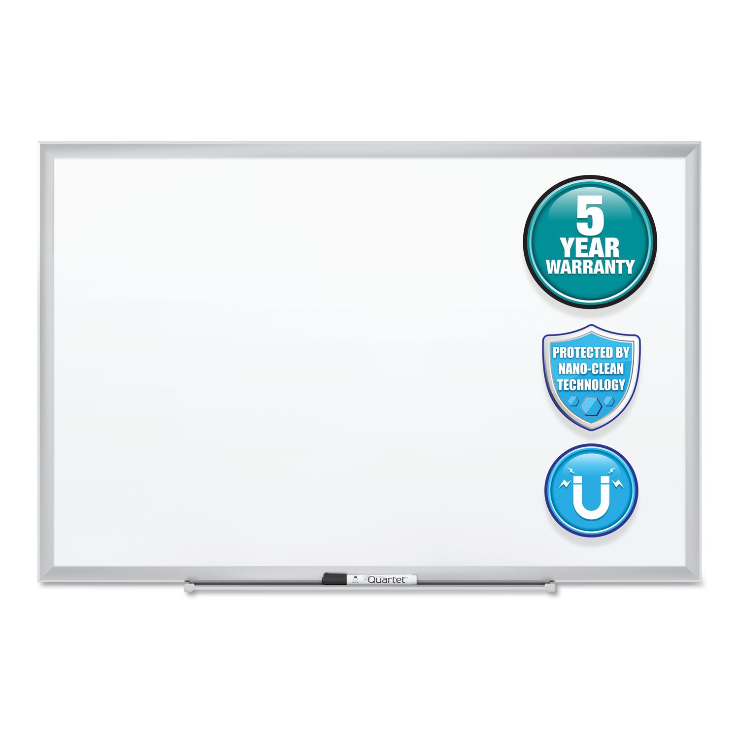 Quartet Classic Series Nano-Clean Dry Erase Board, 24 x 18, White Surface, Silver Aluminum Frame (SM531)