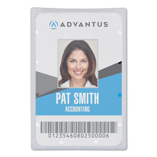 Advantus Clear ID Card Holder, Horizontal, Clear 2.31" x 3.69" Holder, 2.13" x 3.38" Insert, 25/Pack (97100)