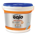 GOJO FAST TOWELS Hand Cleaning Towels, Cloth, 9 x 10, Fresh Citrus, Blue, 225/Bucket (629902EA)