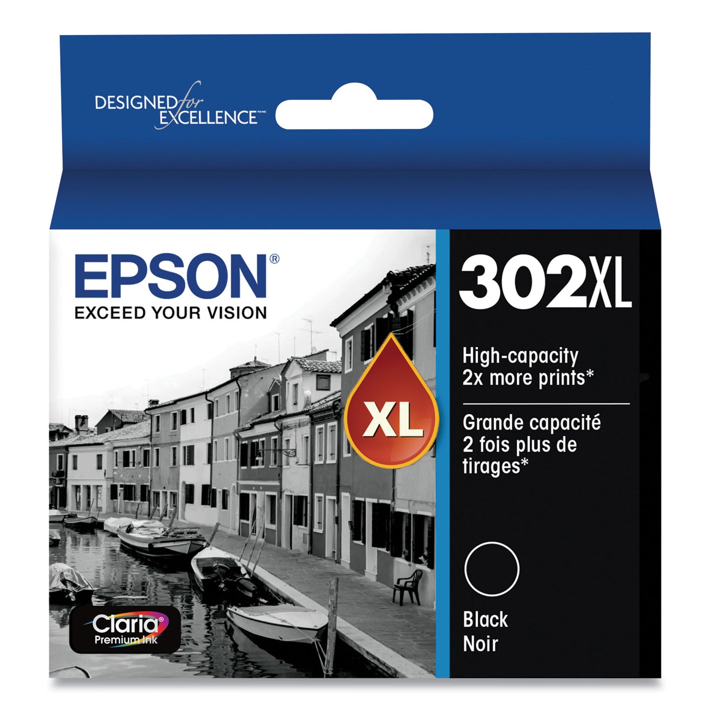 Epson T302XL020-S (T302XL) Claria High-Yield Ink, Black