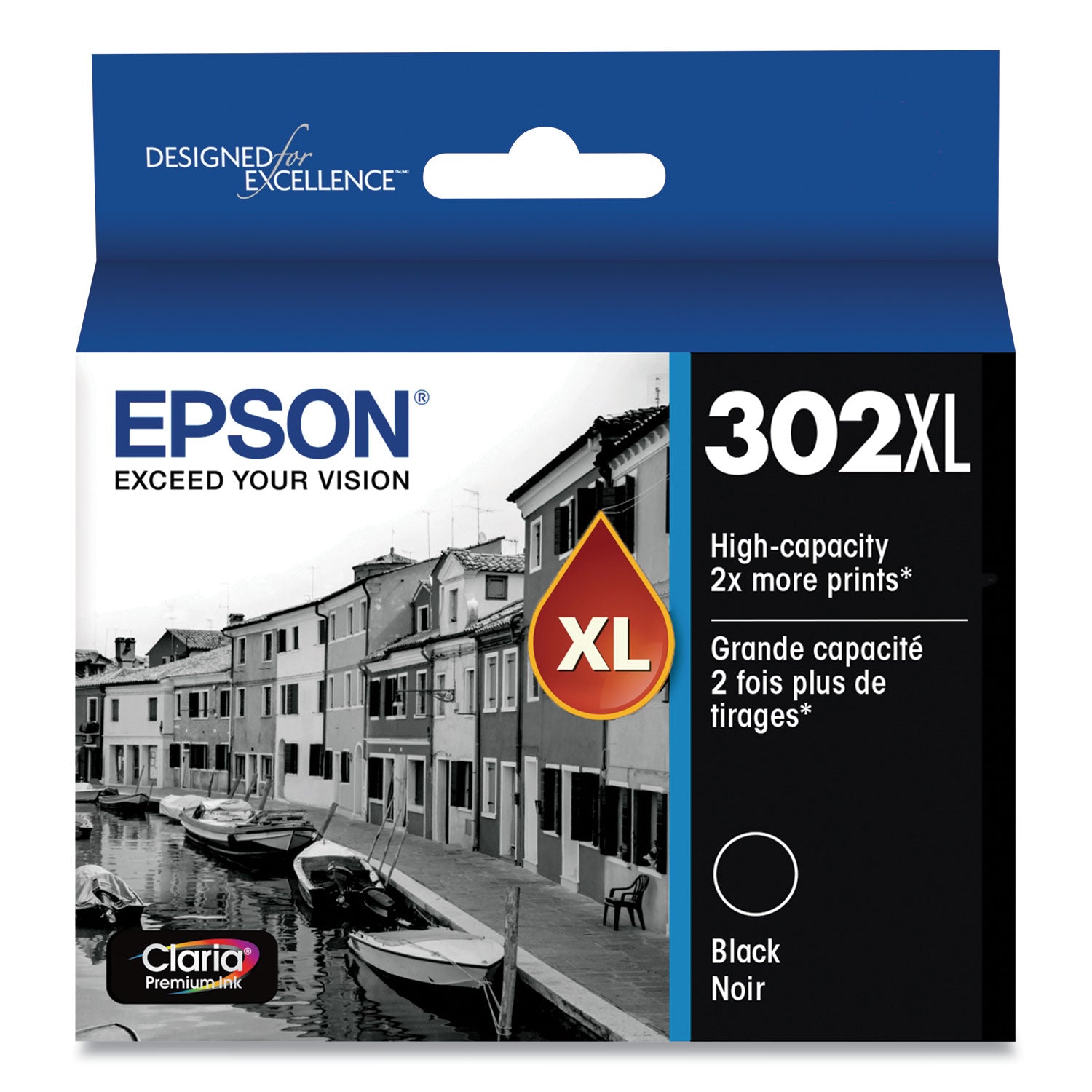 Epson T302XL020-S (T302XL) Claria High-Yield Ink, Black