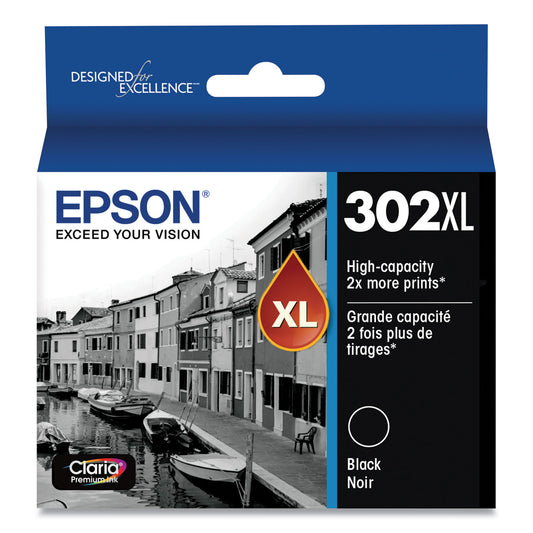 Epson T302XL020-S (T302XL) Claria High-Yield Ink, Black