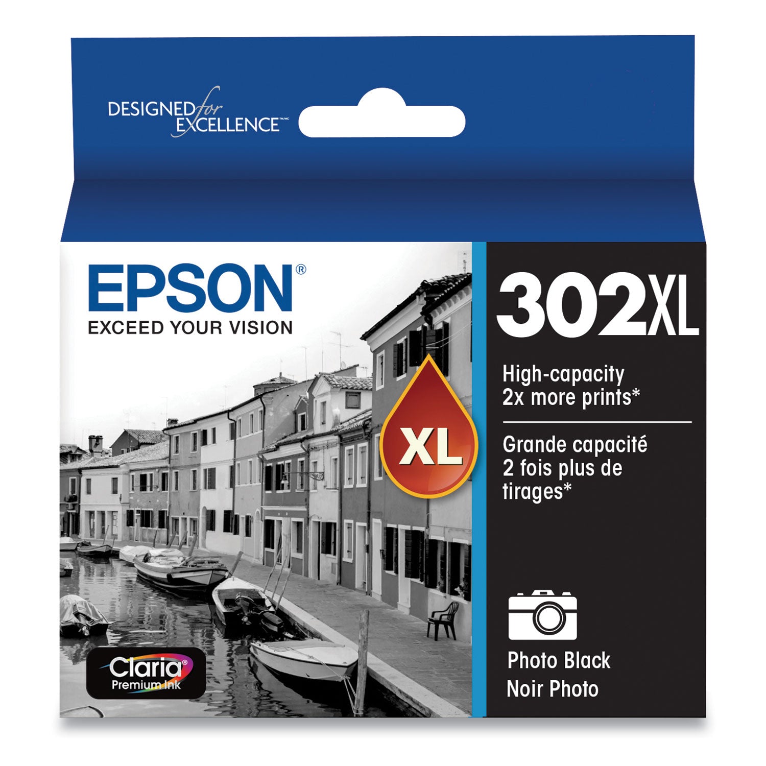 Epson T302XL120-S (T302XL) Claria High-Yield Ink, Photo Black