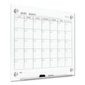 Quartet Infinity Magnetic Glass Calendar Board, One Month, 24 x 18, White Surface (GC2418F)