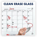 Quartet Infinity Magnetic Glass Calendar Board, One Month, 24 x 18, White Surface (GC2418F)