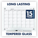 Quartet Infinity Magnetic Glass Calendar Board, One Month, 24 x 18, White Surface (GC2418F)