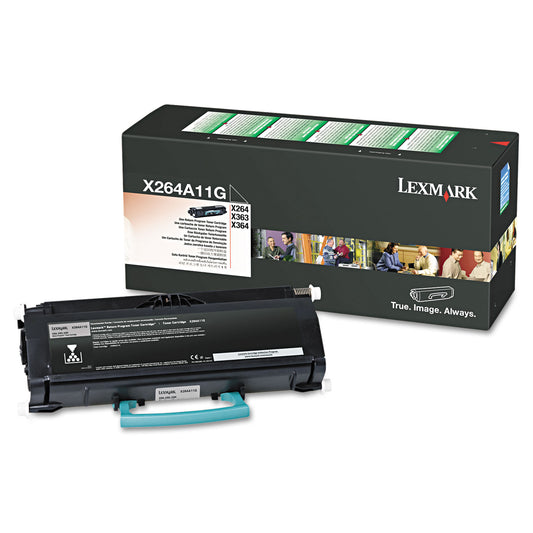 Lexmark X264A11G Return Program Toner, 3,500 Page-Yield, Black