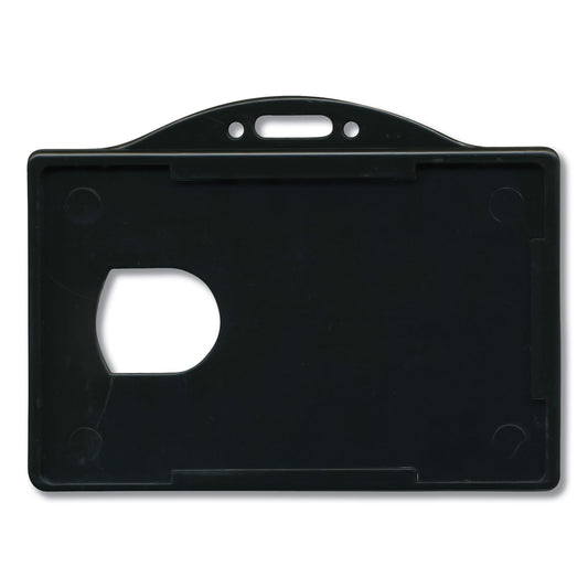 Advantus ID Card Holders, Horizontal, Black 3.68" x 2.38" Holder, 3.38" x 2.13" Insert, 25/Pack (75656)