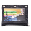 Advantus Binder Pencil Pouch, 10 x 7.38, Black/Clear (67024)