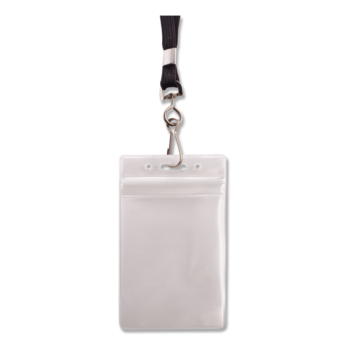 Advantus Resealable Badge Holders Combo Pack, 36" Lanyard, Vertical, Transparent Frost 3.68" x 5" Holder, 2.38" x 3.75" Insert, 20/PK (91131)