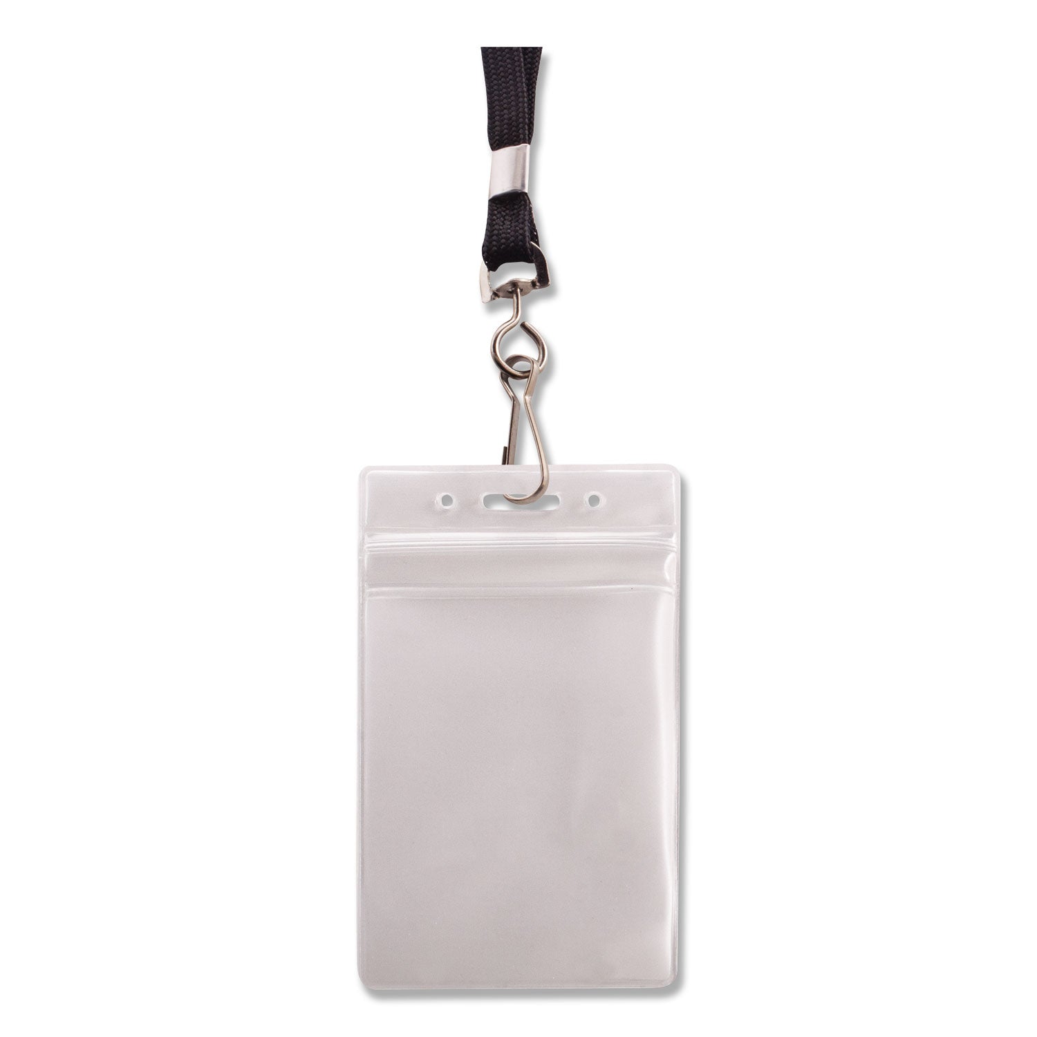 Advantus Resealable Badge Holders Combo Pack, 36" Lanyard, Vertical, Transparent Frost 3.68" x 5" Holder, 2.38" x 3.75" Insert, 20/PK (91131)