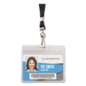 Advantus Resealable Badge Holders Combo Pack with 36" Lanyard, Horizontal, Frost 4.13" x 3.75" Holder, 3.88" x 2.63" Insert, 20/Pack (91132)