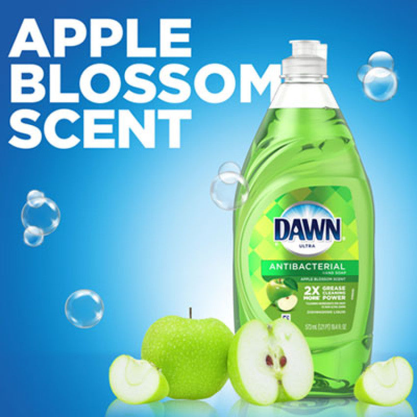 Dawn Ultra Antibacterial Dishwashing Liquid, Apple Blossom, 40 oz Bottle (91093EA)