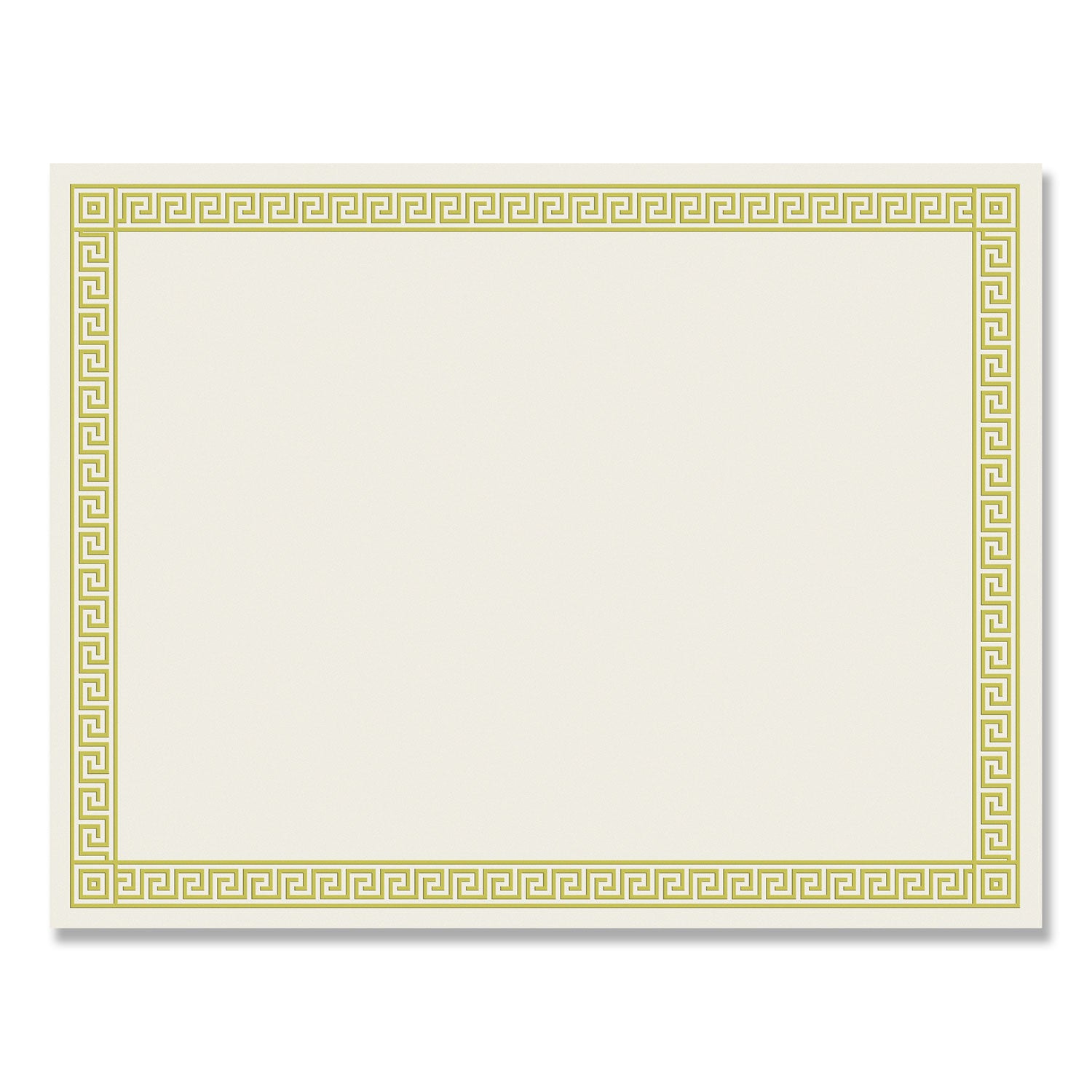 Great Papers! Foil Border Certificates, 8.5 x 11, Ivory/Gold with Channel Gold Border, 12/Pack (963070)