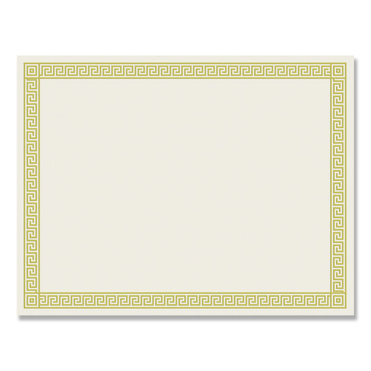 Great Papers! Foil Border Certificates, 8.5 x 11, Ivory/Gold with Channel Gold Border, 12/Pack (963070)