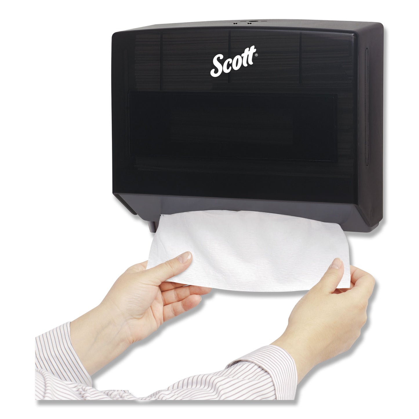 Scottfold Folded Towel Dispenser, 10.75 x 4.75 x 9, Black (09215)