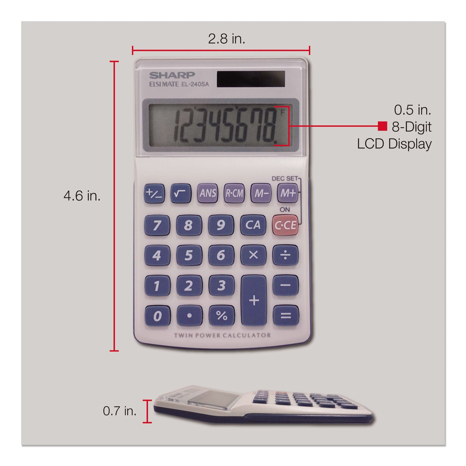 Sharp EL240SB Handheld Business Calculator, 8-Digit LCD (EL240SAB)