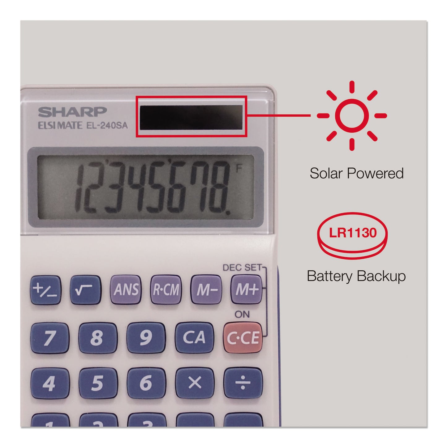 Sharp EL240SB Handheld Business Calculator, 8-Digit LCD (EL240SAB)