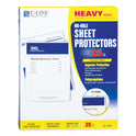 C-Line Top-Load No-Hole Sheet Protectors, Heavyweight, Clear, 2" Capacity, 25/Box (62907)