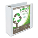 Samsill Earth's Choice Plant-Based Round Ring View Binder, 3 Rings, 4" Capacity, 11 x 8.5, White (18997)