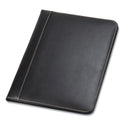 Samsill Contrast Stitch Leather Padfolio, 8 1/2 x 11, Leather, Black (71710)