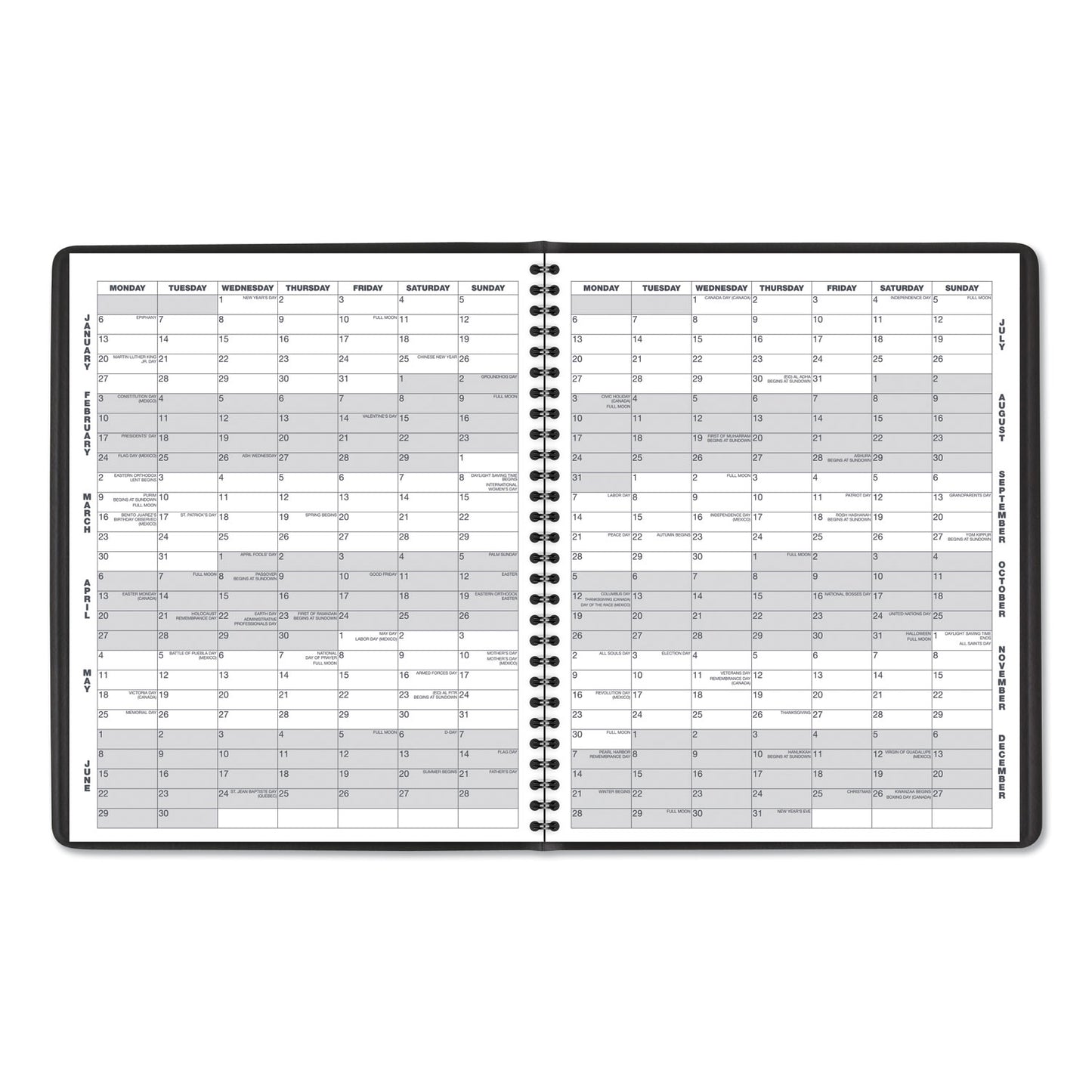 AT-A-GLANCE Monthly Planner, 11 x 9, Black Cover, 15-Month: Jan 2025 to Mar 2026 (7026005)