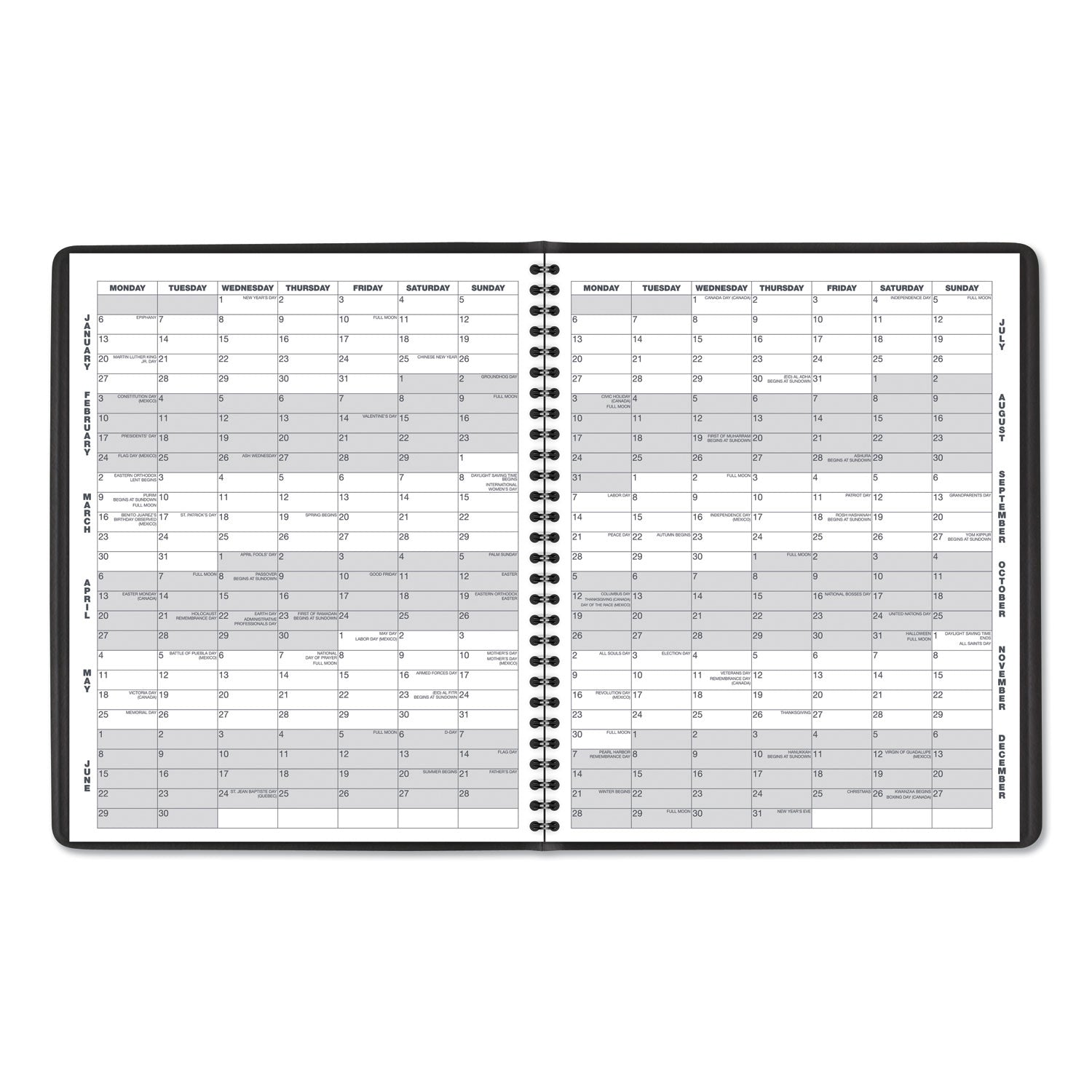 AT-A-GLANCE Monthly Planner, 11 x 9, Black Cover, 15-Month: Jan 2025 to Mar 2026 (7026005)