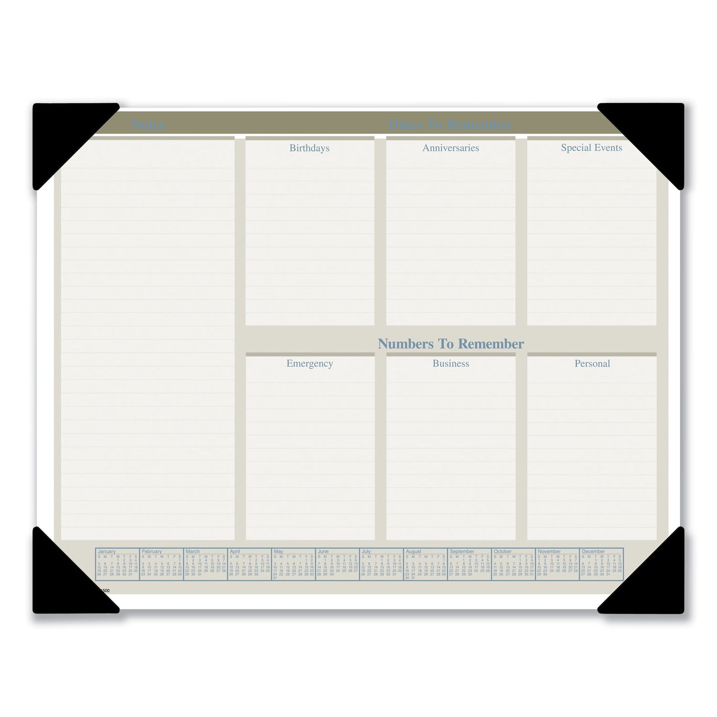 AT-A-GLANCE Executive Monthly Desk Pad Calendar, 22 x 17, White Sheets, Black Corners, 12-Month (Jan to Dec): 2025 (HT1500)