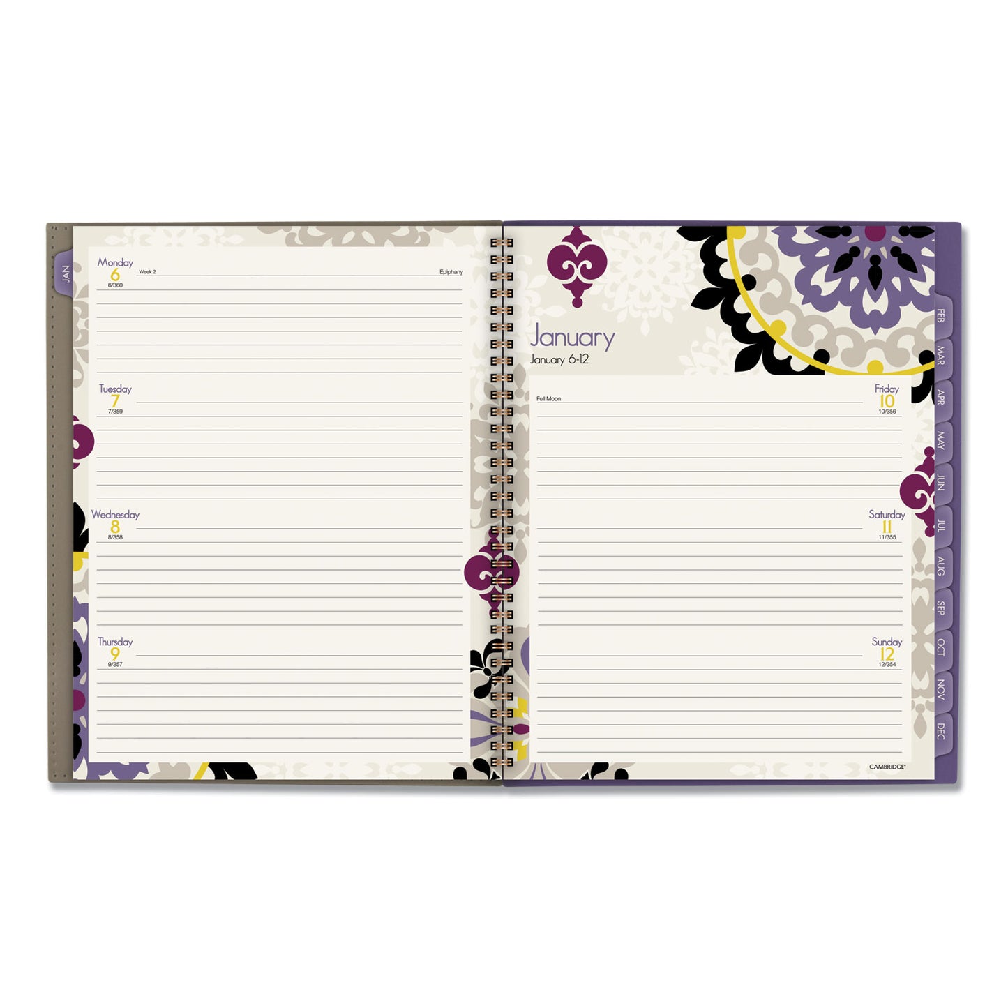 Cambridge Vienna Weekly/Monthly Appointment Book, Geometric Artwork, 11 x 8.5, Purple/Tan Cover, 12-Month (Jan to Dec): 2025 (122905)