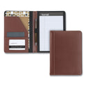 Samsill Contrast Stitch Leather Padfolio, 6.25w x 8.75h, Open Style, Brown (71736)