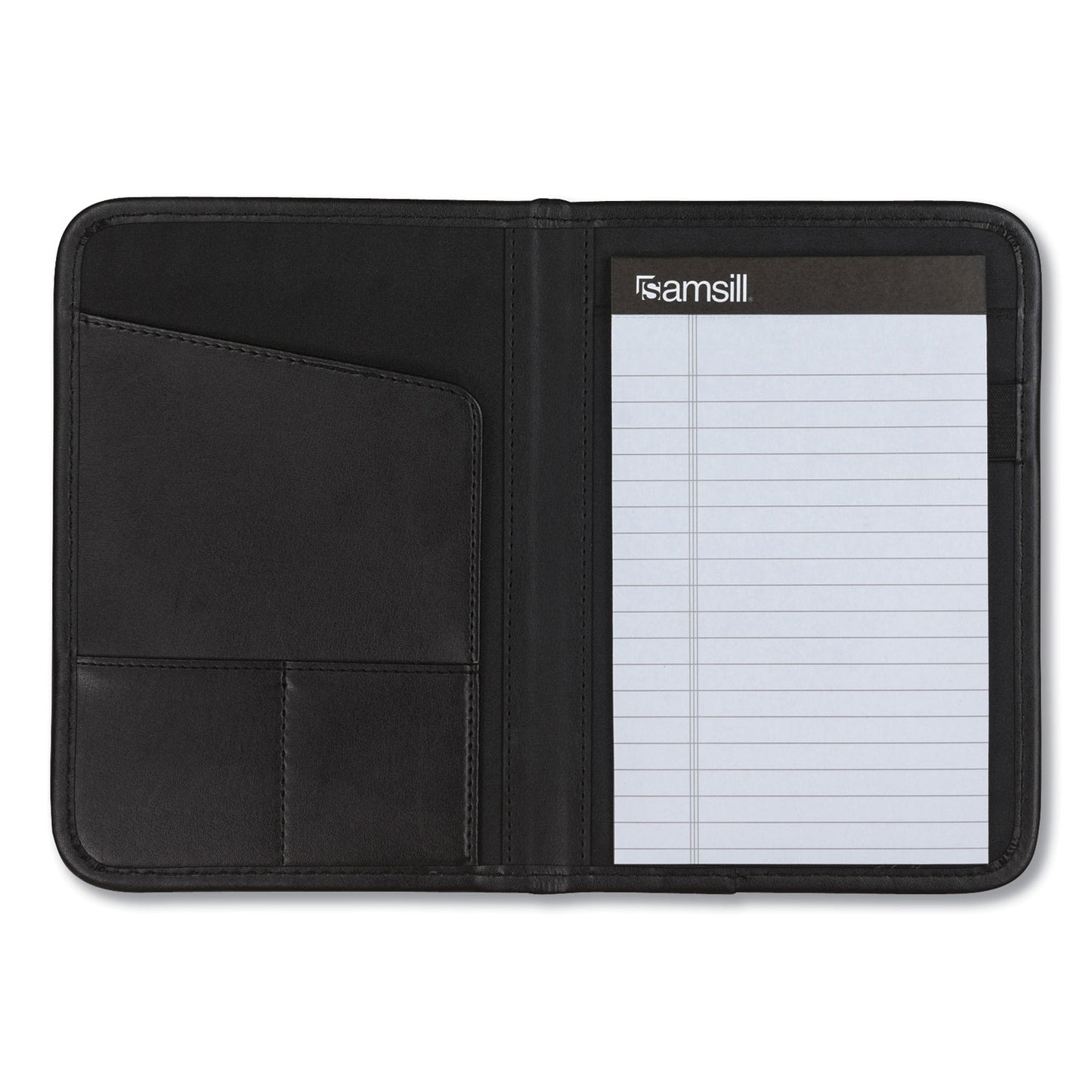 Samsill Professional Padfolio, 3/4w x 9 1/4h, Open Style, Black (70811)