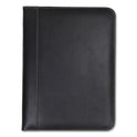 Samsill Contrast Stitch Leather Padfolio, 8 1/2 x 11, Leather, Black (71710)