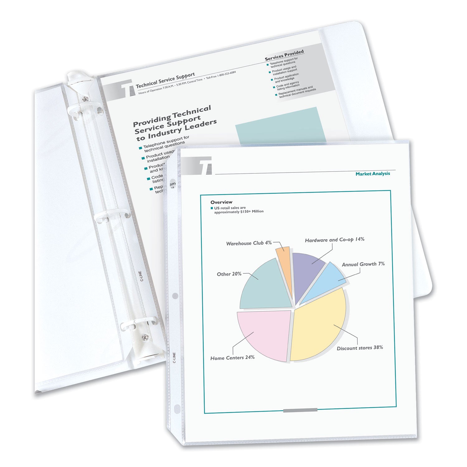 C-Line Economy Weight Poly Sheet Protectors, Reduced Glare, 2", 11 x 8.5, 200/Box (62067)