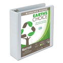 Samsill Earth's Choice Plant-Based Round Ring View Binder, 3 Rings, 3" Capacity, 11 x 8.5, White (18987)