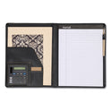 Samsill Slimline Padfolio, Leather-Look/Faux Reptile Trim, Writing Pad, Black (71220)