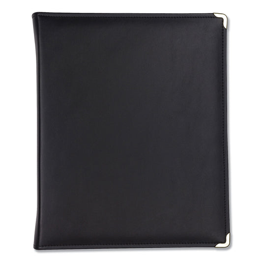 Samsill Classic Collection Zipper Ring Binder, 3 Rings, 1.5" Capacity, 11 x 8.5, Black (15250)