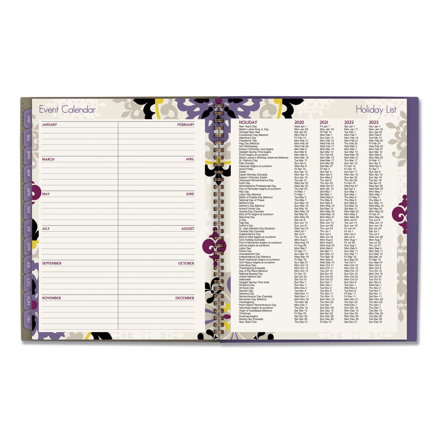 Cambridge Vienna Weekly/Monthly Appointment Book, Geometric Artwork, 11 x 8.5, Purple/Tan Cover, 12-Month (Jan to Dec): 2025 (122905)